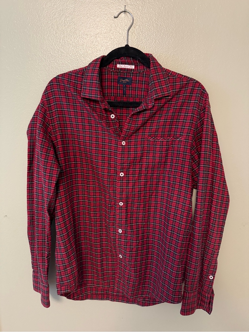 Good Man Red Plaid Textured Button-Up Shirt